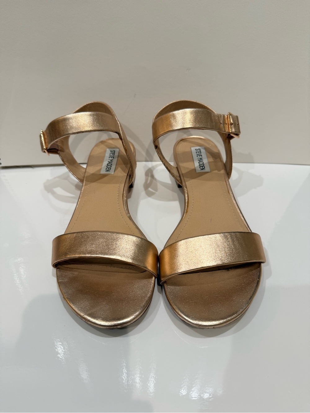 Steve Madden Rose Gold Ankle Strap Sandals